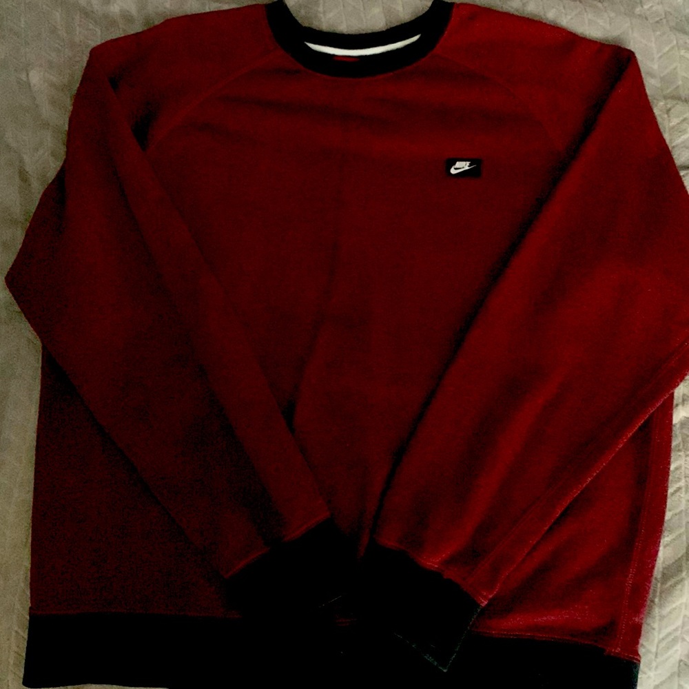 Men’s Nike Pullover Sweatshirt Sz XL Red/Black